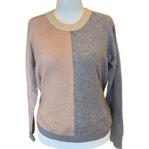 Madewell Westlake Colorblock Sweater Small Coziest Yarn Alpaca Neutral Pullover